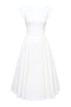 White Backless Solid Hollow Out Pleated Dress