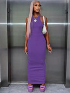 Ribbed Sleeveless Bodycon Maxi Dress