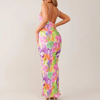 V-neck Spaghetti Strap Floral Dress