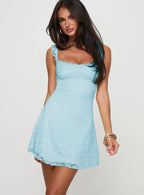 A-line Lace Backless Slim High Waist Mini Slip Dress