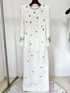 Long Sleeve Luxurious Beaded Maxi Dress