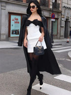 Indy - Off - Shoulder Contrast Bow Mini Dress