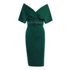 DressBetty - Off-Shoulder Elegant Party Ladies Vintage Evening Formal Midi Dress