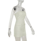 Pearl Long Sleeve Coat And Mini Strapless Dress Sets
