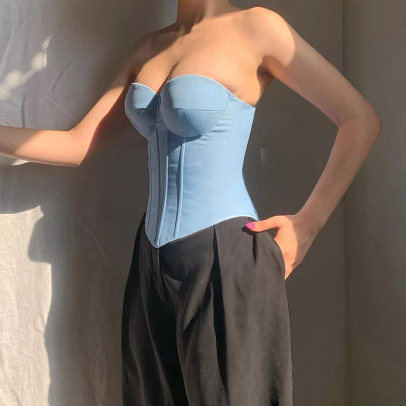 Fishbone Bustier OffShoulder Strapless