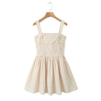 Cross Ribbon Folds Hem Ball Gown Swing Mini Dress