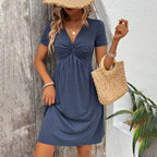 Fátima Boutique Slim Summer Dress with a V Neck Elevated Occasion Wear