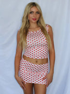 Polka Dot Slash Neck Mini Knit Set