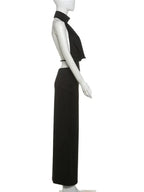 Halter Low Swinging Neck Maxi Dress