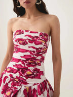 Strapless Sleeveless High Waist Temperament Long Dress