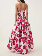 Strapless Sleeveless High Waist Temperament Long Dress