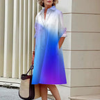 Alba Boutique Women's Midi Shirt Dress with Button Placket Collection