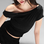 Skew Collar Slim Fit Tee Strapless