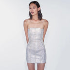 Shimmering Cocktail Bandage Mini Dress