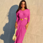 Long - Sleeved Irregular Bodycon Dress