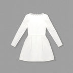 White Square Neck Diamond Mini Dress