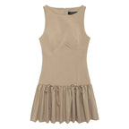 Bow Crew Neck Sleeveless Mini Dress