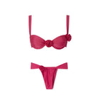3D Floral Halter Bikini Set