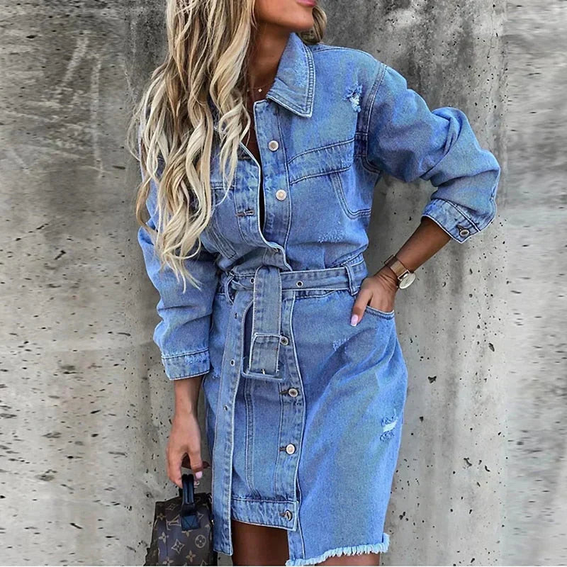 Emma Boutique Denim Dress Statement Occasion Edit