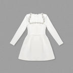 White Square Neck Diamond Mini Dress
