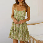 Bohemian Spaghetti Strap Floral Dress