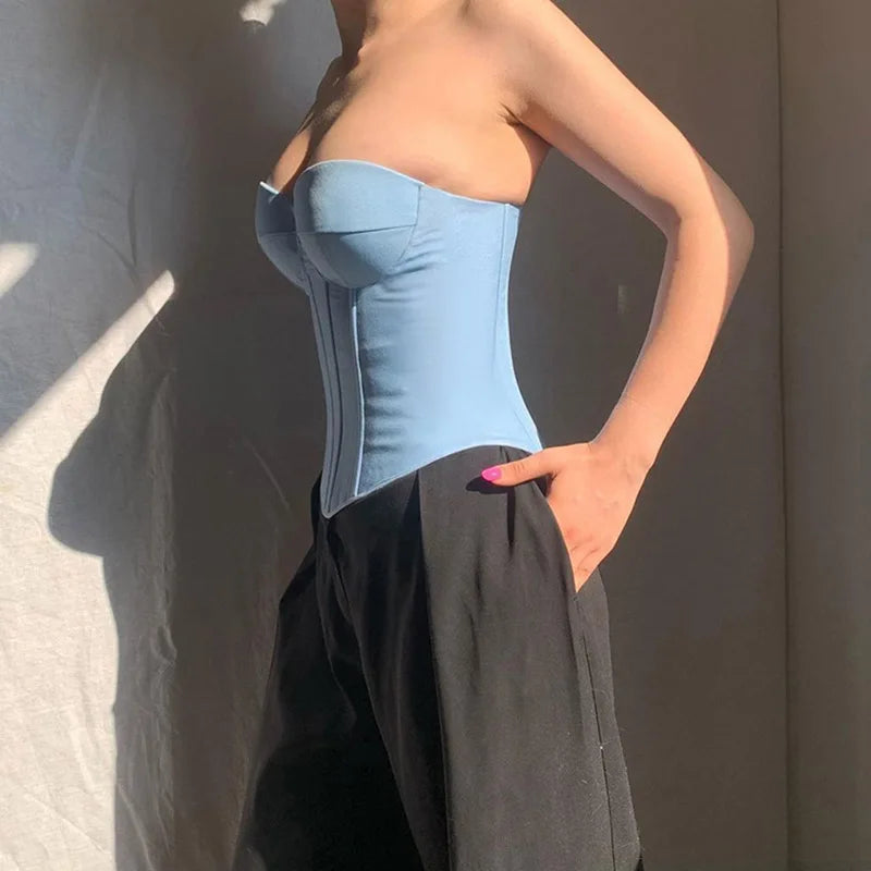 Fishbone Bustier OffShoulder Strapless