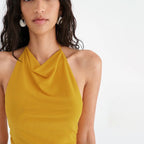 Elegant Backless Solid Mesh Sheer Top