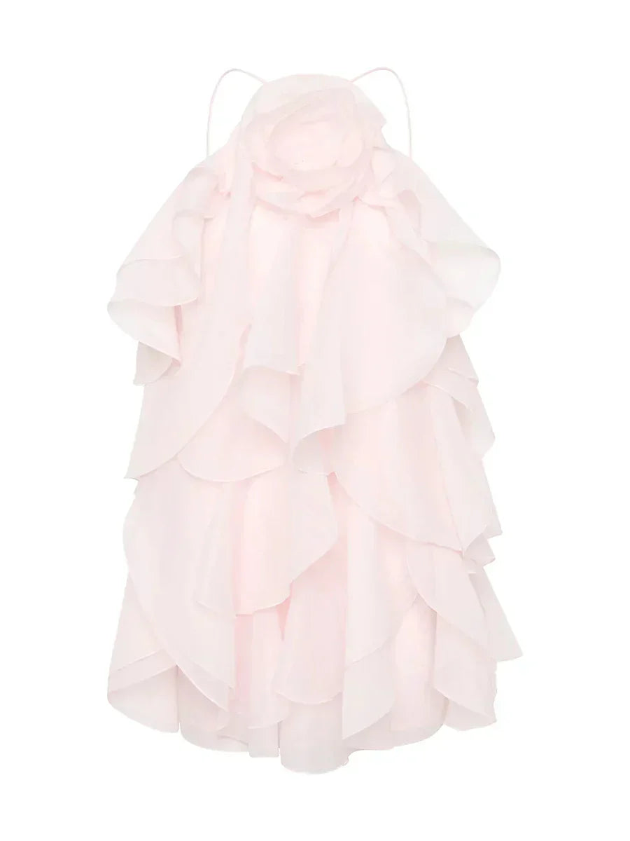 Solid Spliced Appliques Loose Mini Dress