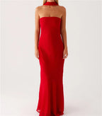 Floral Backless Sleeveless Tube Long Dresses