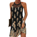 Amparo Chic Printed Dress with Halters Statement Occasion Edit