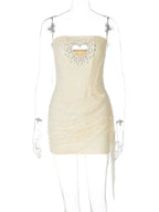 Heart Cutout Strapless Mini Dress