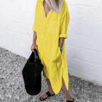 Teodora Minimalist Long Casual Dress Boutique Collection