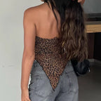 Leopard Triangle Hem Tube Strapless