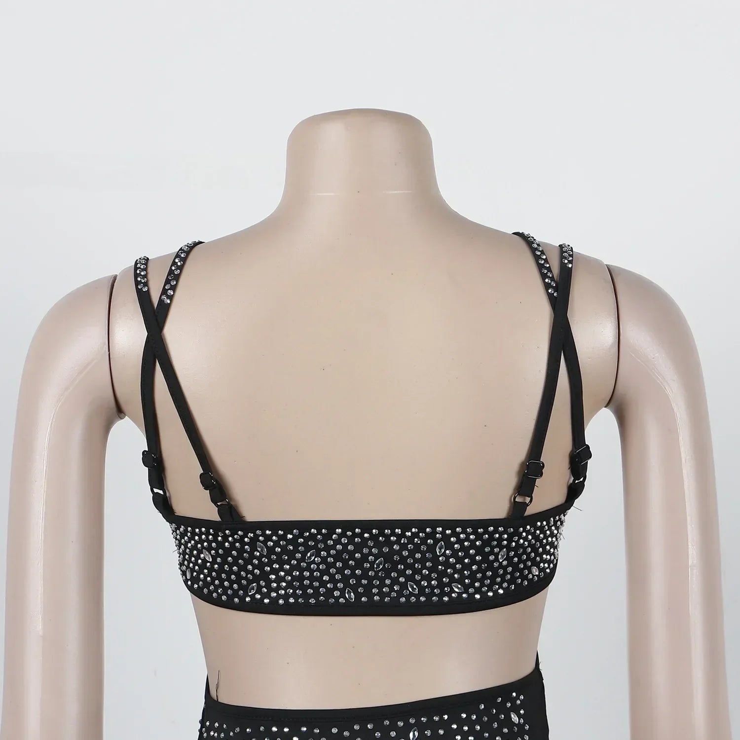 Spaghetti Strap Mesh Black Long Dress