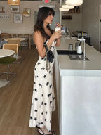 Irregular Print Panel Midi Dress