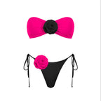 3D Floral Halter Bikini Set