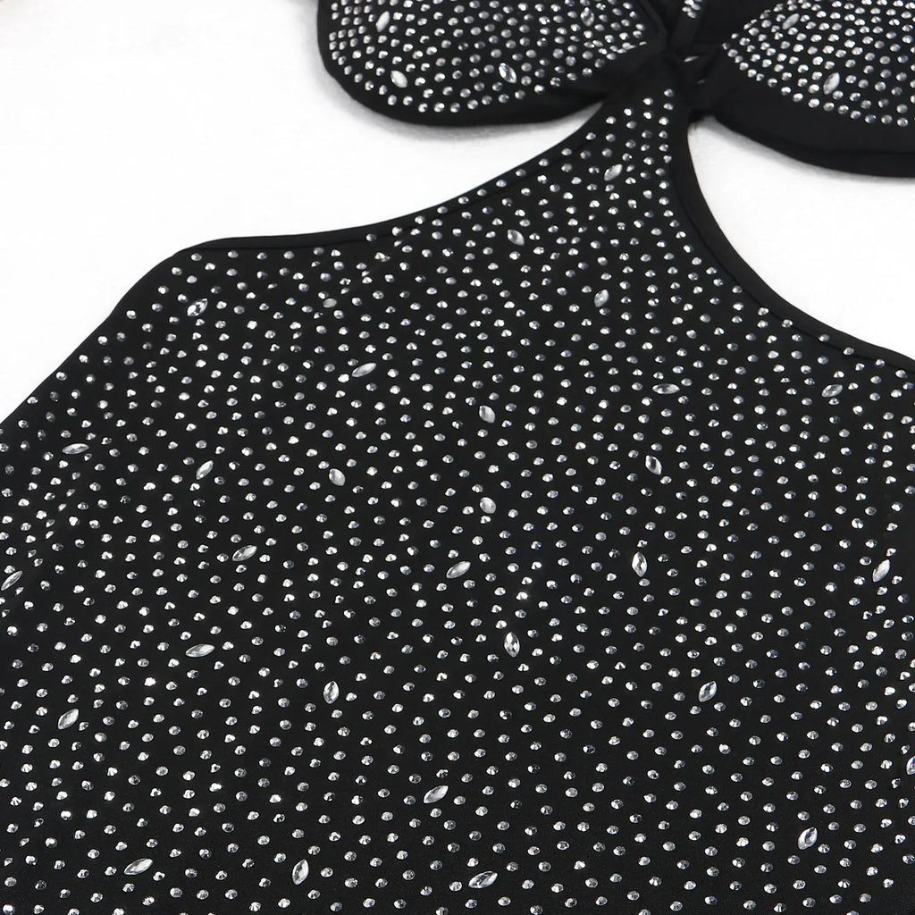 Spaghetti Strap Mesh Black Long Dress
