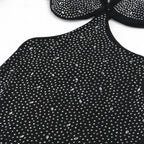 Spaghetti Strap Mesh Black Long Dress