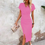 Ana Exclusive María Casual Short V Neck Mini Dress for Women Evening Wear Edit