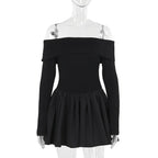 Off Shoulder Backless Slash Neck Mini Dress
