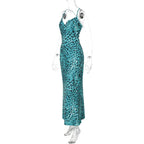 Leopard Print Spaghetti Strap Maxi Dress