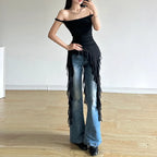 Tassel One Shoulder Trendy Strapless