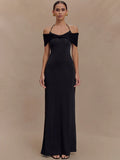 Off Shoulder Strapless Maxi Dress