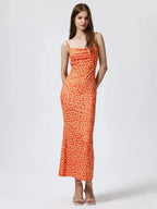 Brooke Exclusive Long Multicolored Floral Beach Dress Chic Silhouette Collection