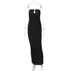 Off - shoulder Black Maxi Dress