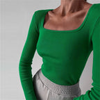 Basic Square Neck Knitted Tee