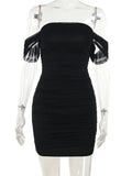Off the Shoulder Short Sleeve Mini Dress