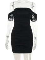 Off the Shoulder Short Sleeve Mini Dress