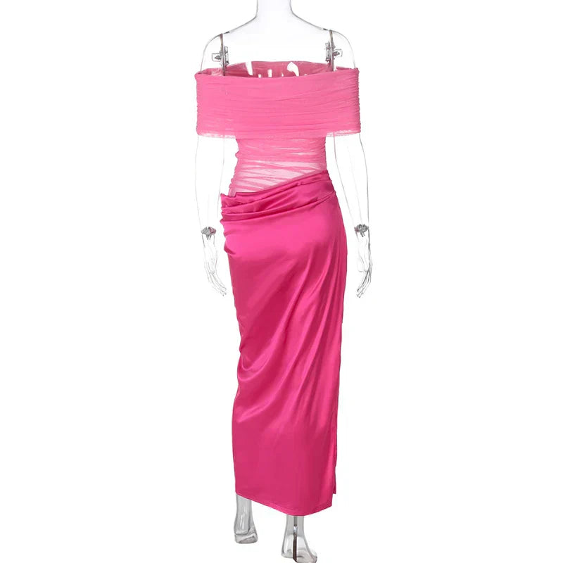 Off - the - Shoulder Strapless Backless Maxi Dress