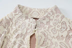 Lace Printed Hollow Out Long Sleeve Dress